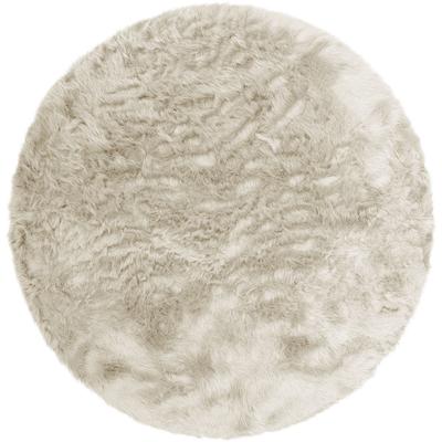 Hochflor-Teppich MY HOME "Valeria Fellteppich kuschelig" Gr. 43, beige (sand), H:60mm Ø:45cm, Kunstfaser, Teppiche, Kunstfell, weiche Teppiche, Wohnzimmer, Schlafzimmer, Esszimmer Image