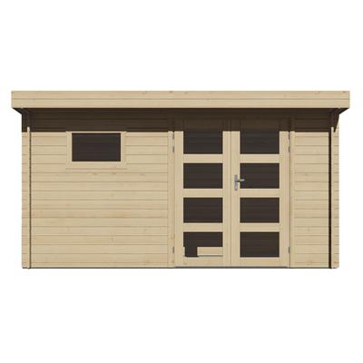 Abri de jardin de 13 m² en bois de pin ép. 28 mm