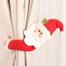 2 Pack Christmas Curtain Buckle Dolls Santa Claus and Snowman Creative Curtain Tie Fixing Fasteners Christmas Wine Bottle Topper for Christmas Holiday Home Window Decoration