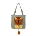Breathable Cute Go Out Messenger Bag Lion-Shaped Portable Cat Package Shoulder Bags Puppy Bag Pet Knapsack DARK GREY L