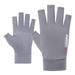 High Quality Anti-UV Sun Protection Non Slip Riding Gloves Driving Gloves Five-Fingers Ice Silk Gloves GREY HALF FINGER