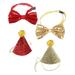 Dog Hat Birthday Pet Christmas Costume Bow Tie Outfit Puppy Party Hats Cat Collar Supplies Set Bell Bowtie Girls Santa