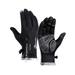 neoprene gloves for skiing Warm Gloves Thicken Wind-proof Suede Gloves Neoprene Screen Touch Waterproof Gloves for Hiking Camping Cycling Fishing - Size XL (Black)