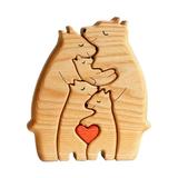 Wooden Bear Family Puzzle Wooden Bear Puzzle Wooden Animal Puzzle Family Souvenir Gift Home Decor Thanksgiving Gift Gift For Parents