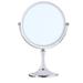 8-inch Large European Fashion Dressing Cosmetic Make-up Magnifying Double-sided Table Mirror Elliptical Mirror (White)