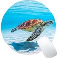 Round Mouse Pad Sea Turtle Mouse Pad Cute Mousepad Custom Small Mouse Pads with Designs Portable Office Non-Slip Rubber Base Wireless Mouse Pad for Laptop
