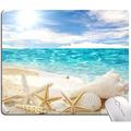 VoPee Beach Mouse Pad Shells Ocean Mouse Pad Personalized Waterproof Mousepad Rectangle Customized Mouse Pads with Designs Non-Slip Rubber Smooth MousePads for Computer Office Laptop Small