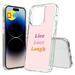 TalkingCase Hybrid Phone Cover Compatible for Apple iPhone 15 Pro Max Live Love Laugh Print w/ Glass Screen Protector Acrylic Back Raised Edges USA