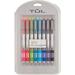 TUL Retractable Gel Pens Needle Point 0.5 mm Gray Barrel Assorted Bright Ink Colors Pack Of 8