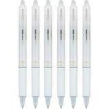 PILOT FriXion Ball Clicker Erasable Gel Ink Retractable Pen Extra Fine Point 0.5mm White Barrel Black Ink 6 Count