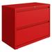 Pemberly Row 36 Metal Lateral File Cabinet with 2 Drawers in Lava Red