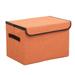 COFEST Storage&Organization Larger Storage Cubes Foldable Storage Box With Lid Collapsible Storage Bin Organizer Basket With Sturdy Handles For Closet Orange