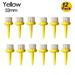 12 Pcs Portable Golf Accessories Different Height Plastic Golf Holder Unbreakable Tee Golf Tees Brush Low Friction 52MM YELLOW