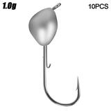 0.7/1.0/1.8/2.5/3.5/5g High Quality Perforated 0.7/1.0/1.8/2.5/3.5/5g Sharp Barb Lead Head Hook Pointed Head Carbon Steel Jigging Bait 1.0G
