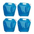 FRCOLOR 4pcs 5L Outdoor Large Capacity Water Bag Portable Foldable Drinking Water Bag Collapsible Water Tank Container Space-Saving Water Carrier for Camping Hiking Riding(Blue)