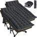 FICISOG Adults Folding Camping Cots 900lbs Layer Oxford Sleeping Cots with Carry Bag & Mattress(2PK)