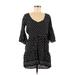 Faithfull The Brand x Anthropologie Casual Dress - Mini V Neck 3/4 sleeves: Black Dresses - Women's Size 6