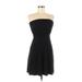 Ann Taylor Cocktail Dress - Party Strapless Sleeveless: Black Solid Dresses - Women's Size X-Small Petite