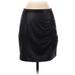 Free People Faux Leather Skirt: Black Print Bottoms - Women's Size X-Small