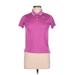 Nike Short Sleeve Polo Shirt: Pink Tops - Women's Size Large