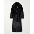 The Frankie Shop - Joni Belted Double-breasted Faux Fur Coat - Black