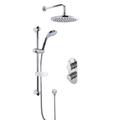 Nuie Concealed Round Thermostatic Twin Valve, Kit & Head Chrome