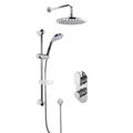 Nuie Concealed Round Thermostatic Twin Valve, Kit & Head Chrome