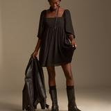 Lucky Brand Fitted Bodice Mini Dress - Women's Clothing Dresses Mini Dress in True Black, Size XS