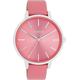 Oozoo Timepieces Women's Watch, Women's Watch with Leather Strap, High-Quality Watch for Women, Elegant Analogue Women's Watch in Round, Silver Pink Shell / Silver, Strap.