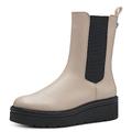 MARCO TOZZI Damen Chelsea Boots aus Kunstleder Plateau, Beige (Ivory Comb.), 38