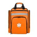 Professional First Aid Backpack Empty Medical First Aid Bag,Tactical Medical Bag with Reflective,Large Capacity First Aid Medical Backpack for Camping Hiking Daycare Outdoors (Orange)