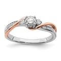 14ct Two tone Gold Lab Grown Diamond Engagement Ring Size N 1/20 Jewelry Gifts for Women