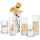 Hewory Glass Hurricane Candle Holder Set of 6, 10/15/20 cm Glass Candle Holders for Pillar Candles, Floating Candles, Glass Cylinder Hurricane Vases for Centerpieces Wedding Christmas Home Decor