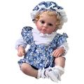 Lonian 24inch 60cm Reborn Toddler Cute Girl Doll with Rooted Light Blonde Hair Soft Cuddle Body Doll (Blue)