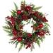 Kurt Adler Christmas Wreaths, Rattan in Green/Red | 18.5 H x 6.5 W x 18.5 D in | Wayfair WRT0310