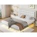 Red Barrel Studio® Queen Standard Bed Wood & /Upholstered/Faux leather in White | 41 H x 62.16 W x 82.26 D in | Wayfair