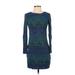 Trina Turk Casual Dress - Sweater Dress: Blue Marled Dresses - Women's Size 2