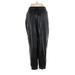 DKNY Faux Leather Pants - High Rise: Black Bottoms - Women's Size Medium