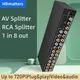 AV Splitter 1tage 8-Way composite RCA AV Splitter 1X8 Video audio RCA splitter storage pour Wii PS2