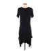 Wilfred Free Casual Dress - Shift Crew Neck Short sleeves: Black Print Dresses - Women's Size Small