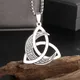 Irish Trinity Knot Celtic Moon Necklace Men Women Stainless Steel Vintage Triquetra Lucky Amulet