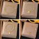 Stainless Steel Gold Color Women's Bracelet Flower Heart Charm Hand Chain Fashion Trendy Bangle