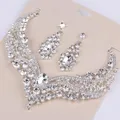 3 Pcs/Set Women Lady Necklace + Earrings Crystal Wedding Party Bride Jewelry Necklaces Earring Jewel