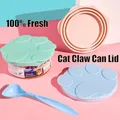 3 In 1 Reusable Silicone Dog Cat Canned Lid Portable Food Sealer Spoon Pet Food Cover Fresh Tin