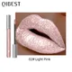 QIBEST 6 Colors Metallic Glitter Diamond Liquid Lipstick Waterproof Long Lasting Pearl Shiny Lip