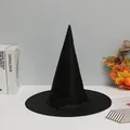 Witch Halloween Hat Costume Accessory Supplies Unisex Black Fancy Dress Props Wizard Cap Decorative