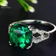 Bague Ringen Geometry Gemstone Ring Synthetic Ruby Sapphire Emerald Wedding Engagement Cocktaill