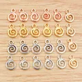 30pcs 11x8mm Antique Silver Plated KC Gold Colors Rhodium Swirl Handmade Charms Pendant:DIY for