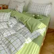 Ins Simple Style Duvet Cover Set with Pillowcases Flat Sheet No Comforter Grey Boys Girls Bedding