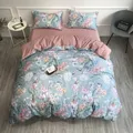 Svetanya Flowers Birds Dragonfly 100% Satin Egyptian Cotton Bedding Set Queen King Size Bedlinens